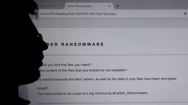 Una captura de un ransomware