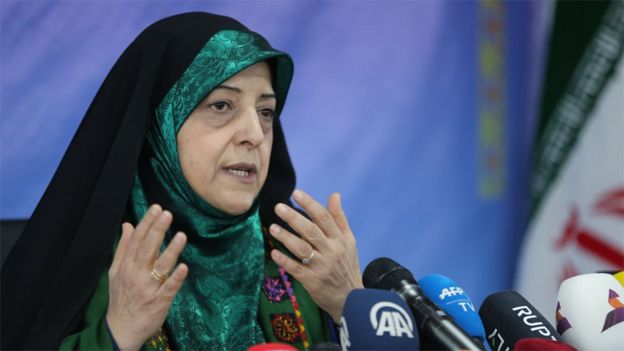 File photo of Iran's Vice-President for Women's and Family Affairs, Masoumeh Ebtekar (29 January 2019)