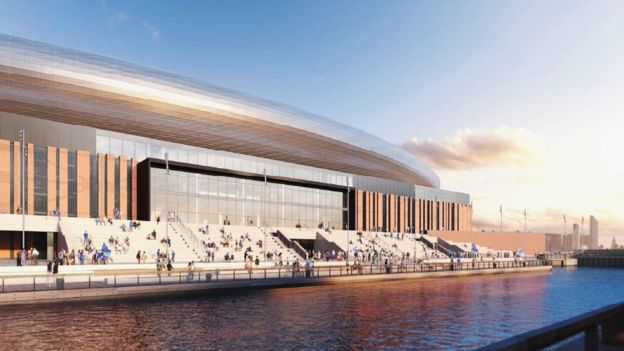 Everton unveil updated designs for Bramley-Moore Dock stadium - BBC News