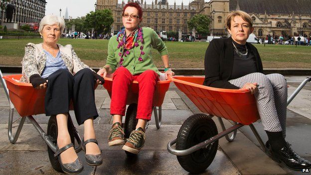 (Left to right) Dr Jean Waters, former anaesthetist, Fiona Carey, patient leader, and Baroness Tanni Grey-Thompson launch the Wheelchair Leadership Alliance Right Chair Right Time Right Now campaign
