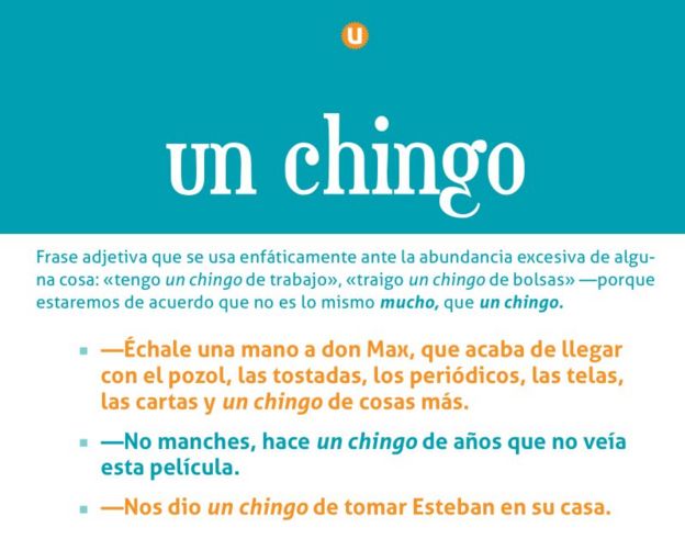 Una página de El Chingonario