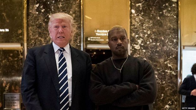 Donald Trump na Kanye West wakati wa kampeni za uchaguzi wa Marekani