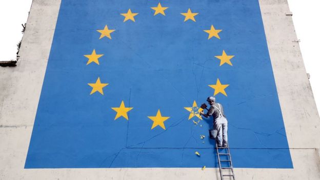 Mural de Bansky sobre el Brexit.