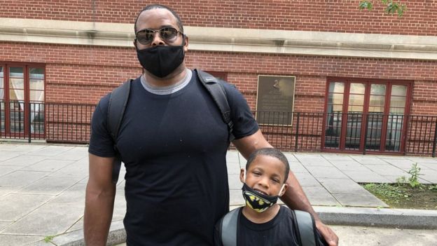 Kenny Pegram and his son Dylan Pegram at the DC march on 6 June 2020