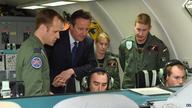 Prime Minister David Cameron during a visit to RAF Coningsby in Lincolnshire