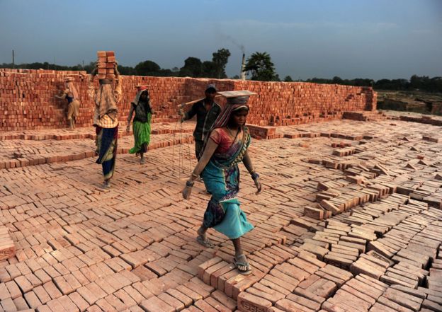 Una fábrica de ladrillos en Uttar Pradesh.