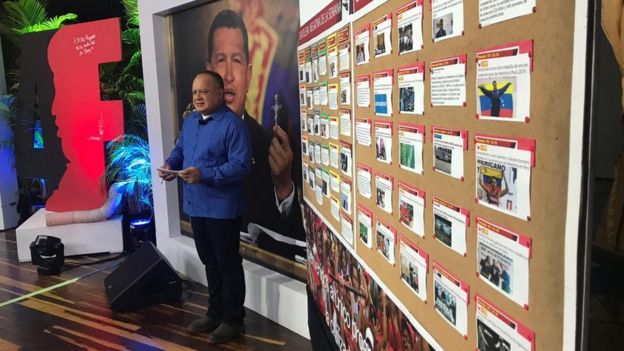 Diosdado Cabello durante el show