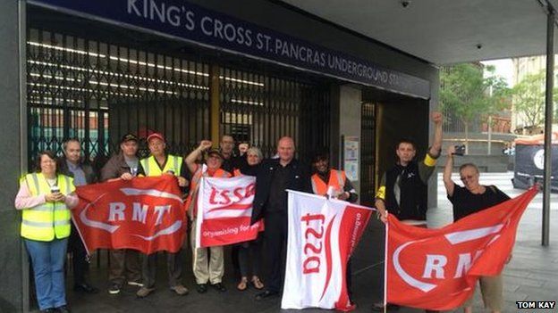 RMT picket line at King's Cross