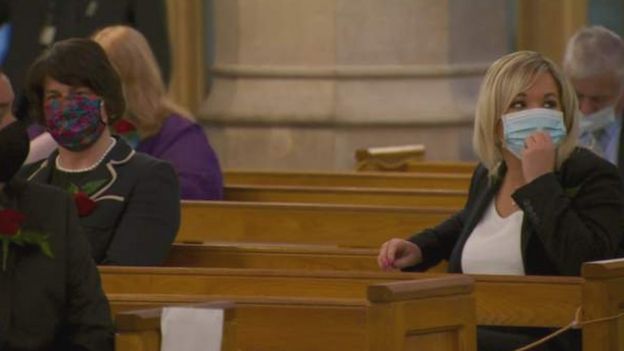 First Minister Arlene Foster and Deputy First Minister Michelle O'Neill are among those attending John Hume's funeral