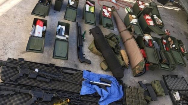 Police seized weapons including an assault rifle from a man in California, accused of plotting a mass shooting