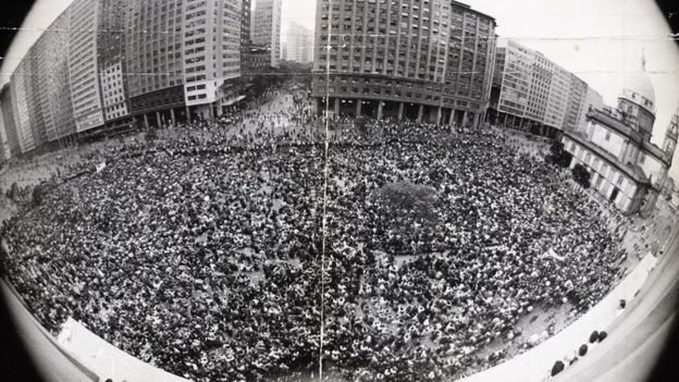 A manifestação histórica no Centro do Rio que ficou conhecida como a Marcha dos Cem mil, em junho de 1968