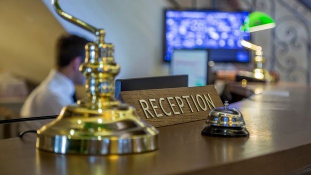 Hotel reception desk