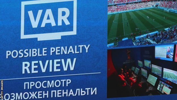 Screens in stadiums told fans when a review of an incident was taking place during the World Cup