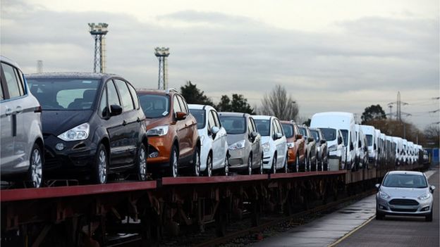 Cars on a train
