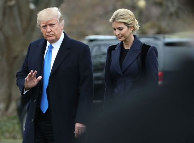 El presidente de EE.UU., Donald Trump, y su hija Ivanka Trump.