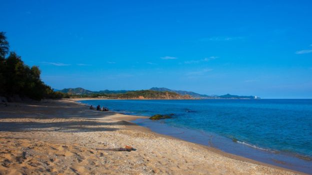 Una playa en Hamhung, Corea del Norte.