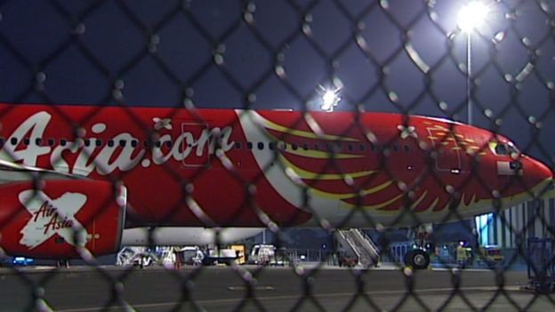 The AirAsia X plane on the tarmac at Brisbane Airport