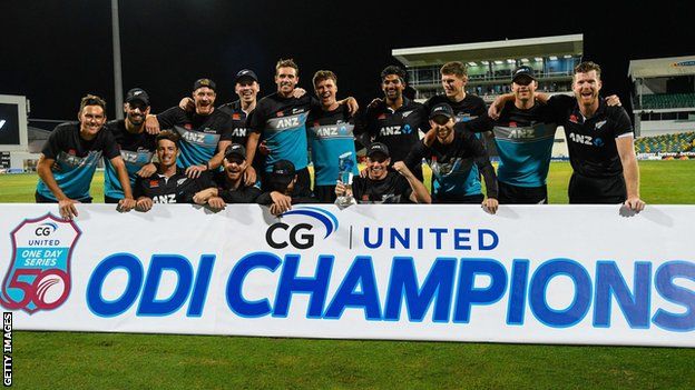 New Zealand with the ODI series trophy
