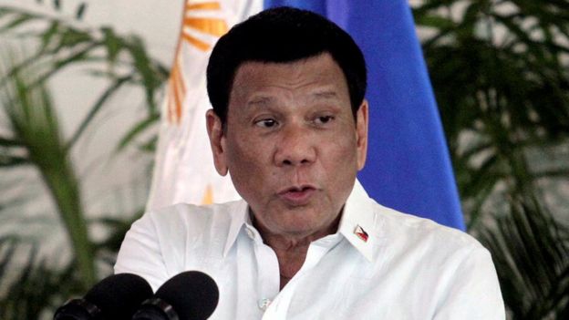 Presidente Rodrigo Duterte em setembro de 2018