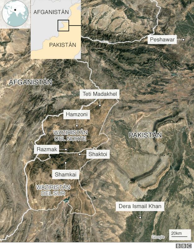 Mapa de la frontera entre PakistÃ¡n y AfganistÃ¡n