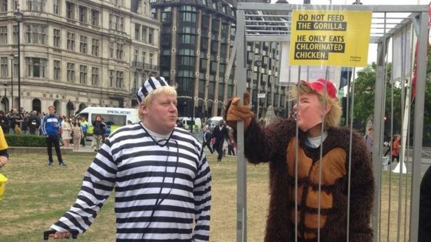 Protesters in Parliament square