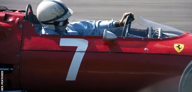 John Surtees competing at the 1964 British Grand Prix