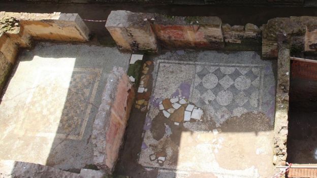 View of mosaics in Amba Aradam ruins, 16 May 16