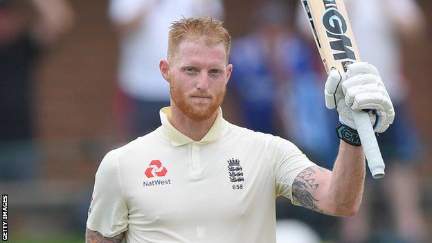England all-rounder Ben Stokes celebrates hitting a century against South Africa in January 2020