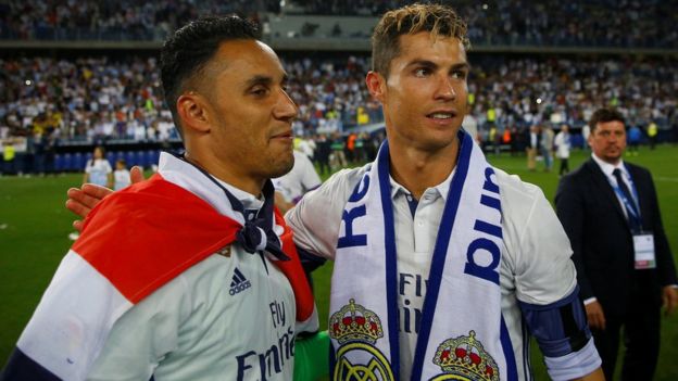 Keylor Navas y Cristiano Ronaldo