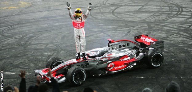 British F1 driver Lewis Hamilton wins World Championship in 2008