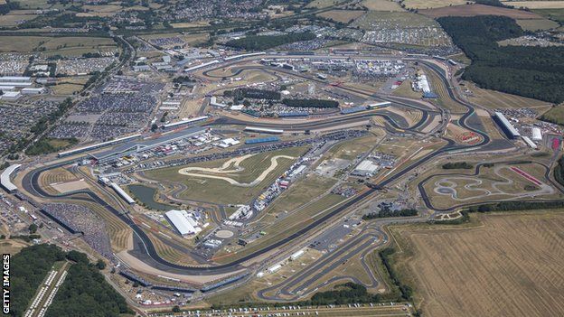 An aerial view of Silverstone