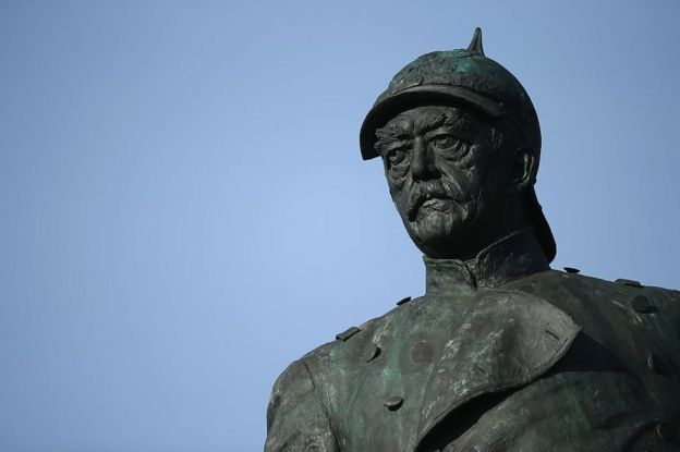 A statue of Otto Von Bismarck in Tiergarten park in Berlin, Germany
