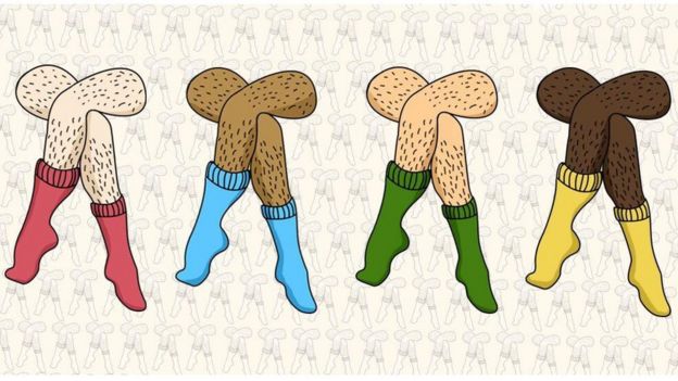 Ilustración de piernas peludas.