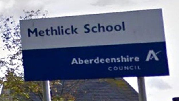 Methlick School sign