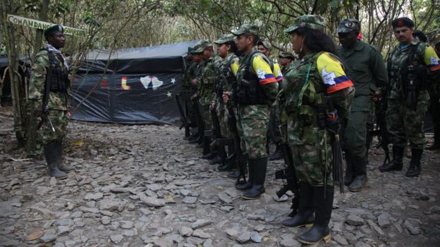 Guerrilleros en formación.