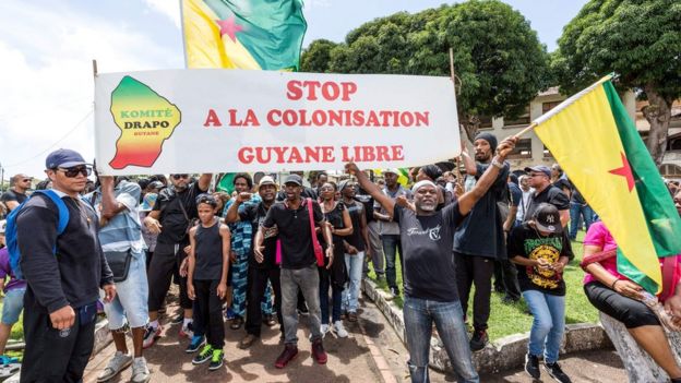Protesta en Guyana Francesa