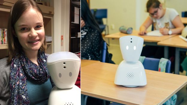 Zoe Johnson y su AV1 robot