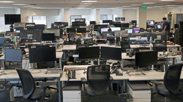 An empty office in Boston, Massachusetts