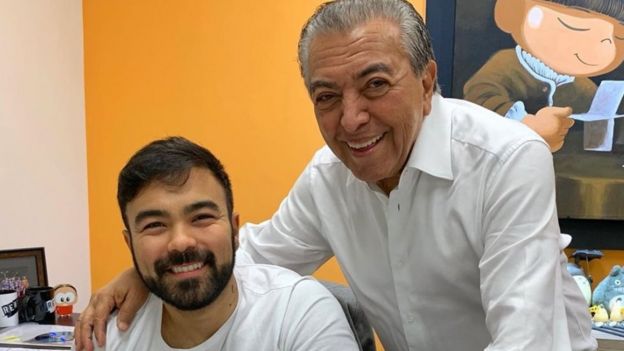 Mauro Sousa com o pai