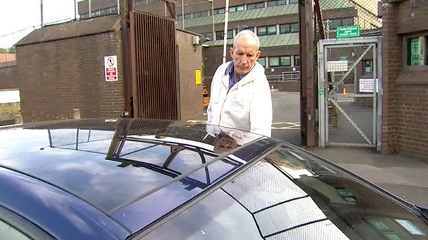 Bobby Storey leaves Antrim police station