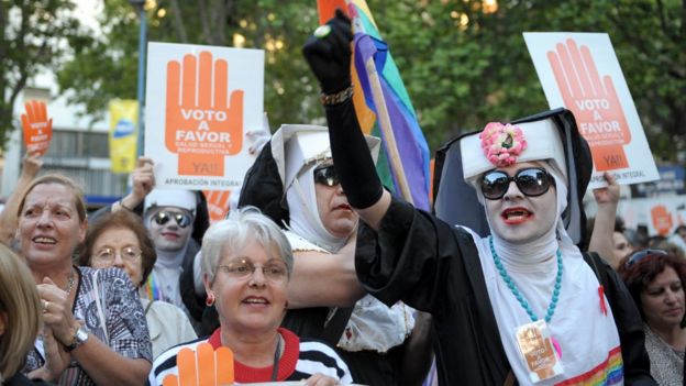 Marcha a favor del aborto en Uruguay