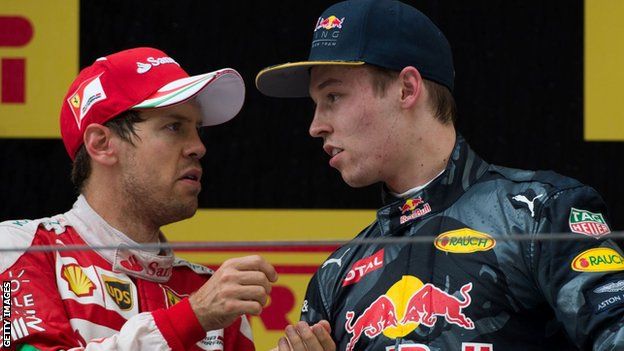 Sebastian Vettel and Daniil Kvyat