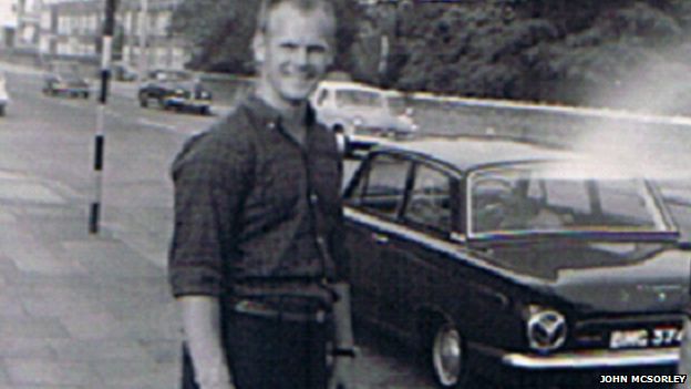 Reg Spiers in London before his freight journey in 1964