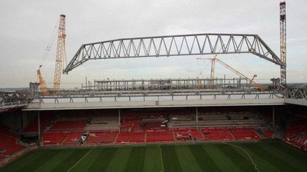 Roof truss over Anfield