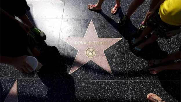 Donald Trump's star for television work on the Walk of Fame
