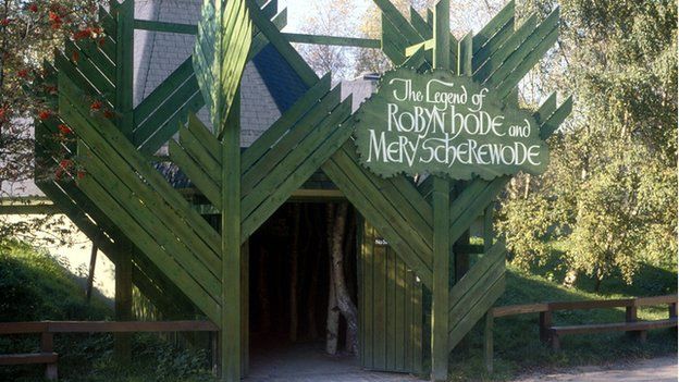 Legend of robin hood sign and trees