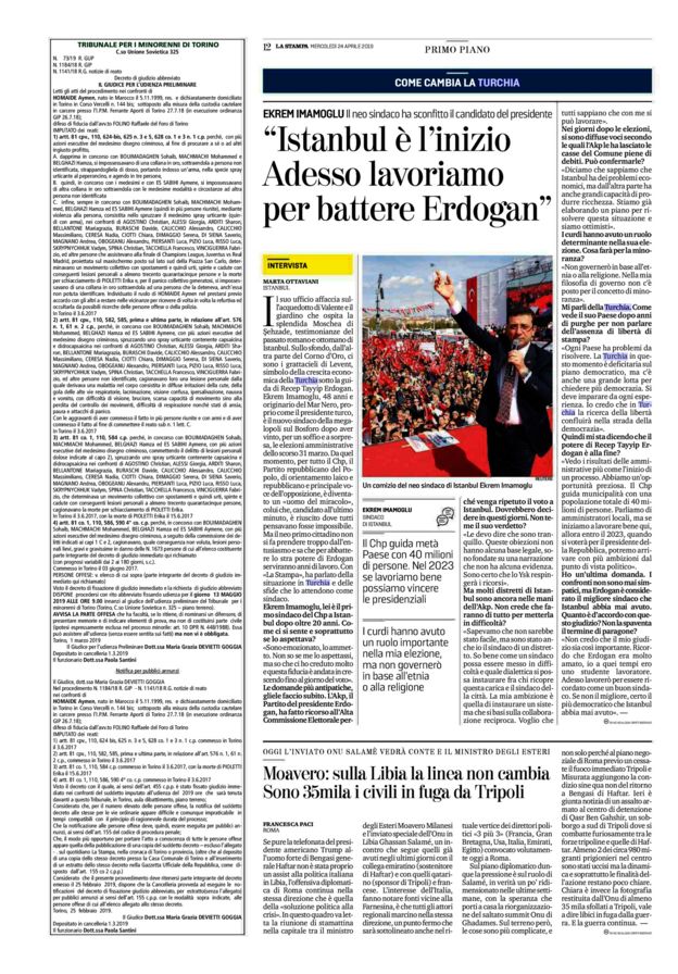 İmamoğlu İtalyan La Stampa gazetesine konuştu İstanbul�un en