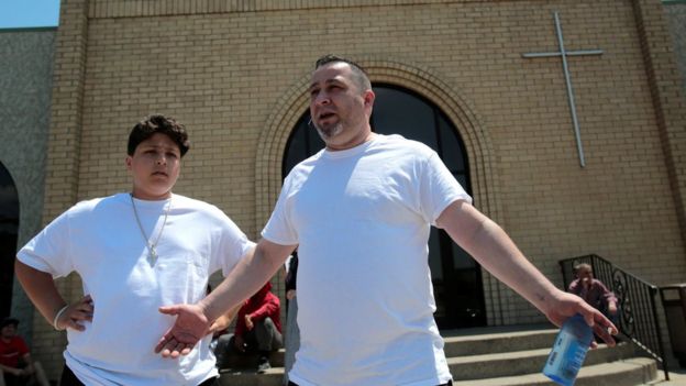 Protesta en rechazo a la deportación de iraquíes en Michigan el 12 de junio de 2017.