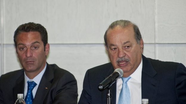 Carlos Slim junto a su hijo Carlos Slim Domit