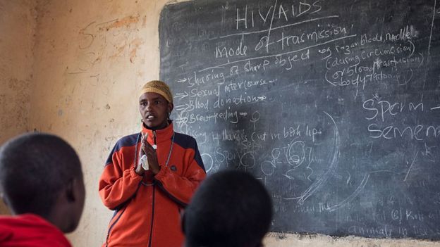 A lesson about HIV and Aids in Kenya's Loita Hills